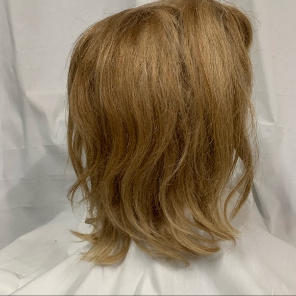 HAIR - Golden Colored Shoulder Length Wig with Bangs - Picture 7 of 10